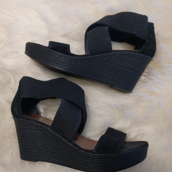 BROWNS black Wedge sandal - Picture 1 of 4